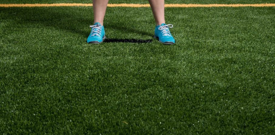 Multi-use field with painted lines for several sports